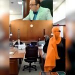 APPEARED IN STRANGE ATTIRE AT THE COURT