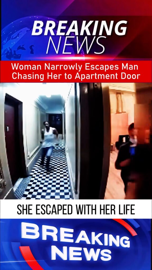 Woman Narrowly Escapes Man Chasing Her to Apartment Door