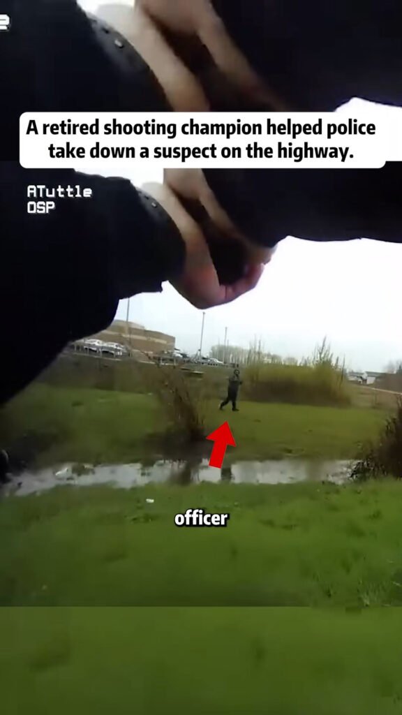 A retired shooting champion helped police take down a suspect on the highway