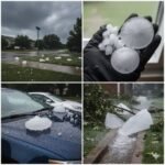 Giant hail recorded Tuesday evening in the town of…