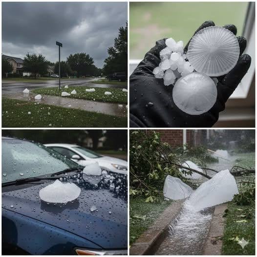 Giant hail recorded Tuesday evening in the town of…