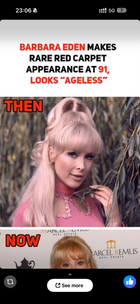 Barbara Eden, 91, Returns to the Spotlight With a Poise That Belies Time